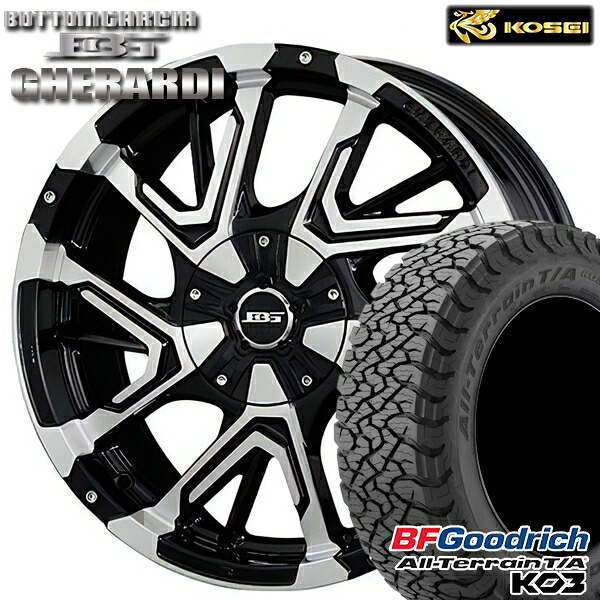 【取付対象】225/65R17 107/103S RBL BFグッドリッチ オールテレーン T/A KO3 コーセイ ボトムガルシア ゲラルディ ブラックポリッシュ 17インチ 7.0J 5H114.3 サマータイヤホイールセット ｜エムオートギャラリー