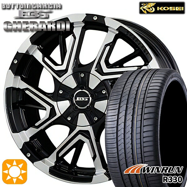 【取付対象】カムリ ヴェゼル 215/55R17 98W XL ウィンラン R330 コーセイ ボトムガルシア ゲラルディ ブラックポリッシュ 17インチ 7.0J 5H114.3 サマータイヤホイールセット |エムオートギャラリー