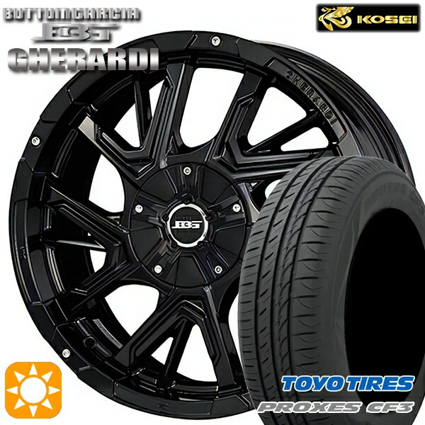 【取付対象】エスクァイア セレナ 205/50R17 93V XL トーヨー プロクセス CF3 コーセイ ボトムガルシア ゲラルディ グロッシーブラック 17インチ 7.0J 5H114.3 サマータイヤホイールセット |エムオートギャラリー