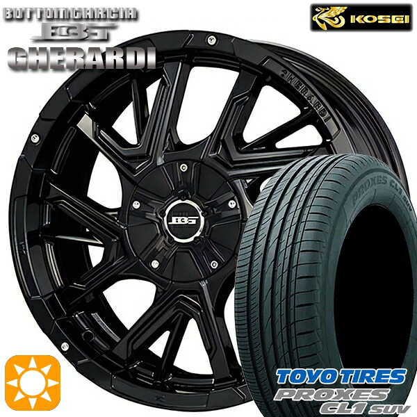 【取付対象】215/55R17 94V トーヨー プロクセス CL1 SUV コーセイ ボトムガルシア ゲラルディ グロッシーブラック 17インチ 7.0J 5H114.3 サマータイヤホイールセット |エムオートギャラリー