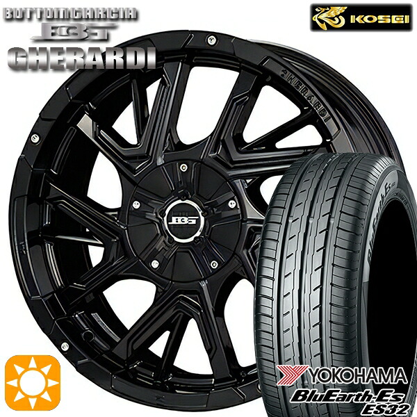 【取付対象】215/55R17 94V ヨコハマ ブルーアース ES32 コーセイ ボトムガルシア ゲラルディ グロッシーブラック 17インチ 7.0J 5H114.3 サマータイヤホイールセット |エムオートギャラリー