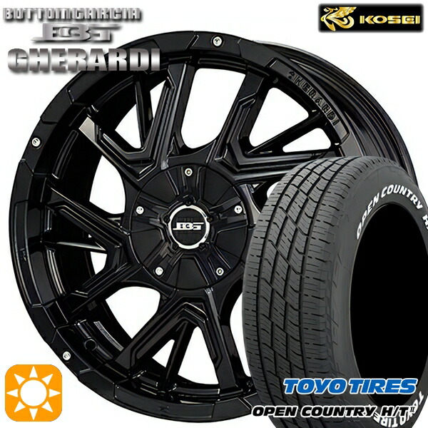 【取付対象】215/70R16 100H トーヨー オープンカントリー H/T2 WL コーセイ ボトムガルシア ゲラルディ グロッシーブラック 16インチ 7.0J 5H114.3 サマータイヤホイールセット