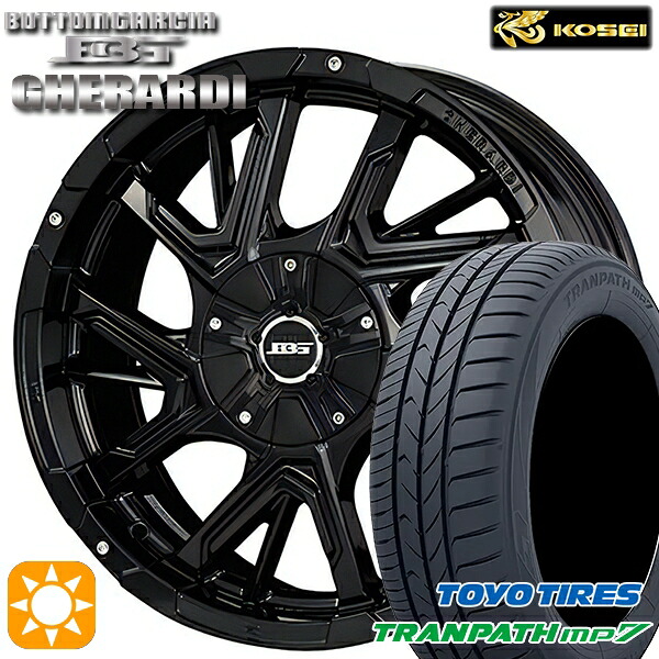 【取付対象】215/60R17 96H トーヨー トランパス mp7 コーセイ ボトムガルシア ゲラルディ グロッシーブラック 17インチ 7.0J 5H114.3 サマータイヤホイールセット