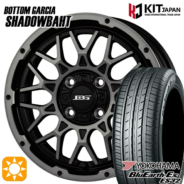 【取付対象】ハスラー ソリオ 165/60R15 77H ヨコハマ ブルーアース ES32 ボトムガルシア シャドウバーツ BKP/BC 15インチ 4.5J 4H100 +45 サマータイヤホイールセット ｜エムオートギャラリー