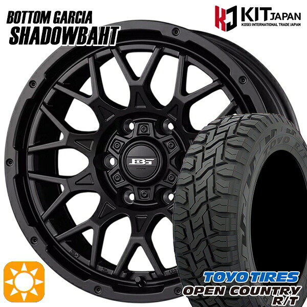 【取付対象】200系ハイエース 215/70R16 100Q ※車検非対応 トーヨー オープンカントリー R/T ボトムガルシア シャドウバーツ MBK 16インチ 6.5J 6H139.7 +38 サマータイヤホイールセット |エムオートギャラリー
