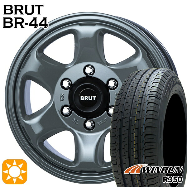 【取付対象】215/65R16 109/107R ウィンラン R350 BRUT ブルート BR-44 コンクリート 16インチ 6.5J 6H139.7 サマータイヤホイールセット