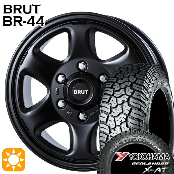 【取付対象】200系ハイエース 215/65R16 109/107Q ヨコハマ ジオランダー X-AT G016 OWL BRUT ブルート BR-44 ミリタリーブラック 16インチ 6.5J 6H139.7 サマータイヤホイールセット