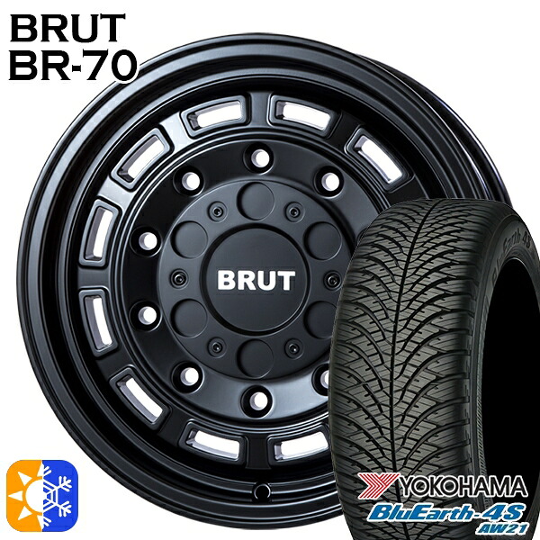 215/70R16 100H ヨコハマ ブルーアース 4S AW21 BRUT ブルート BR-70 コンクリート 16インチ 6.5J 6H139.7 オールシーズンタイヤホイールセット |エムオートギャラリー