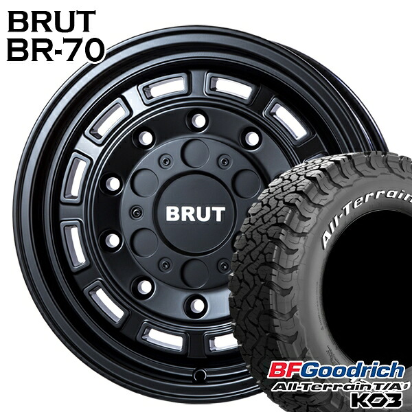 【取付対象】215/70R16 100/97S RWL BFグッドリッチ オールテレーン T/A KO3 BRUT ブルート BR-70 コンクリート 16インチ 6.5J 6H139.7 サマータイヤホイールセット