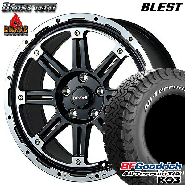 【取付対象】235/70R16 110/107S RWL BFグッドリッチ オールテレーン T/A KO3 ブレスト バーンズテック ブレイブ ストリーム セミグロスブラック 16インチ 7.0J 5H114.3 サマータイヤホイールセット ｜エムオートギャラリー