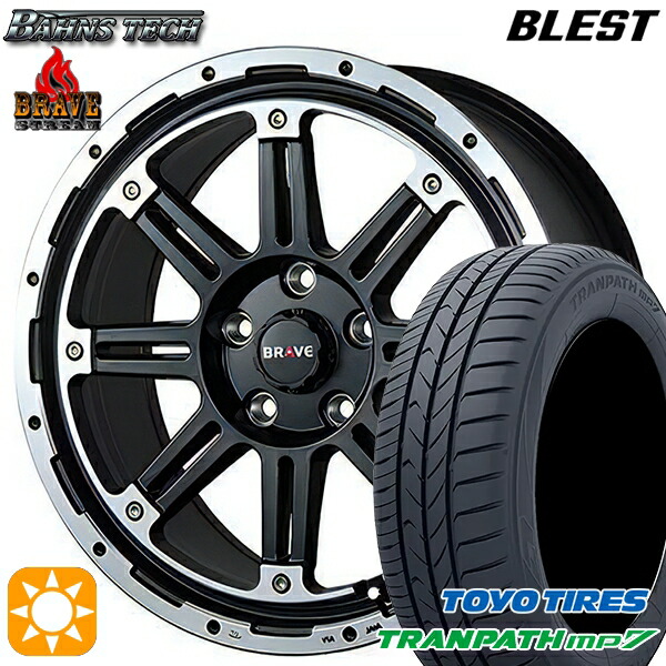 【取付対象】215/60R17 96H トーヨー トランパス mp7 ブレスト バーンズテック ブレイブ ストリーム セミグロスブラック 17インチ 7.5J 5H114.3 サマータイヤホイールセット