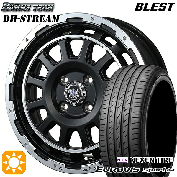 【取付対象】165/60R14 75H ロードストーン ユーロビズ Sport 04 ブレスト バーンズテック DHストリーム セミグロスブラック 14インチ 4.5J 4H100 サマータイヤホイールセット ｜エムオートギャラリー