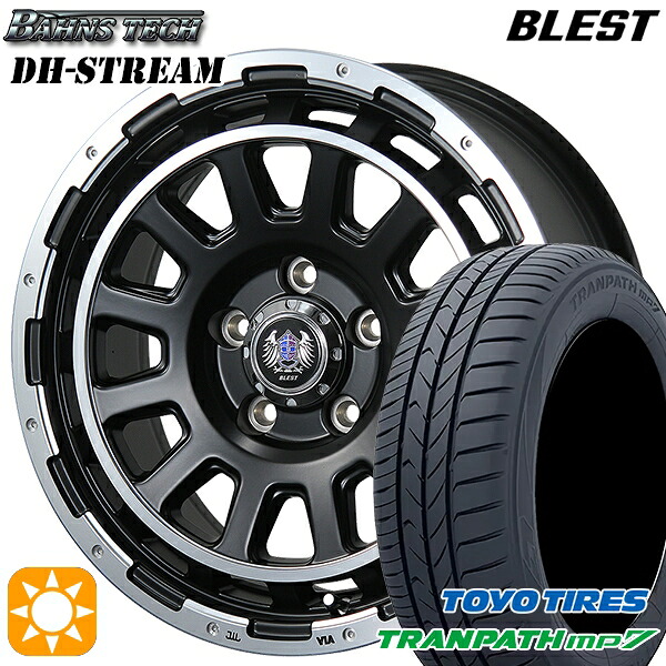 【取付対象】215/60R16 95H トーヨー トランパス mp7 ブレスト バーンズテック DHストリーム セミグロスブラック 16インチ 7.0J 5H114.3 サマータイヤホイールセット