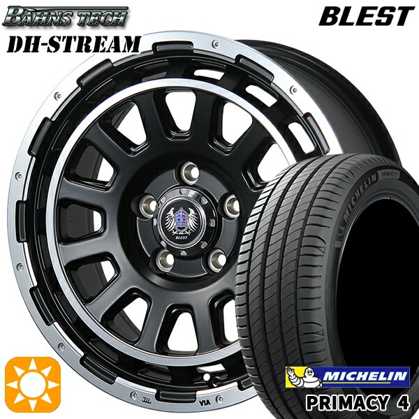 【取付対象】195/60R16 93V XL ミシュラン プライマシー4 ブレスト バーンズテック DHストリーム セミグロスブラック 16インチ 7.0J 5H114.3 サマータイヤホイールセット