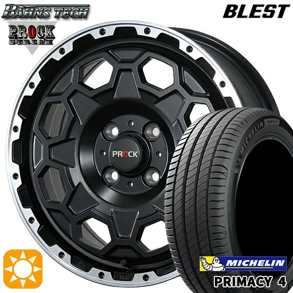 【取付対象】185/60R15 88H XL ミシュラン プライマシー4 ブレスト バーンズテック プロックストリーム セミグロスブラック 15インチ 6.0J 4H100 サマータイヤホイールセット ｜エムオートギャラリー