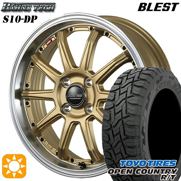 【取付対象】アクア クロスビー 175/60R16 82Q トーヨー オープンカントリー R/T ブレスト バーンズテック S10-DP セミグロスゴールド 16インチ 6.0J 4H100 サマータイヤホイールセット