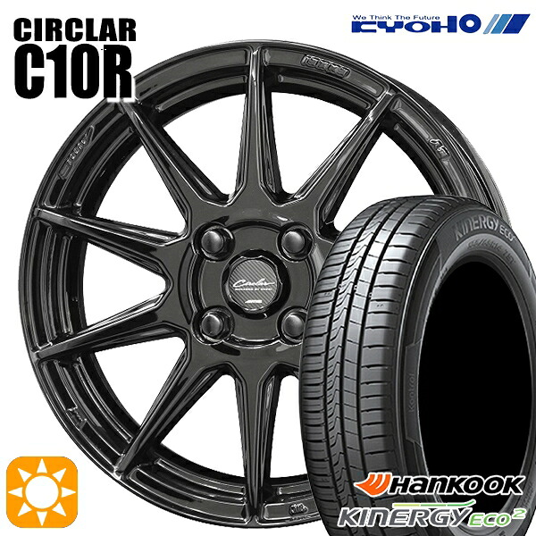 【取付対象】185/65R15 88T ハンコック KlnERGy ECO2 K435 KYOHO サーキュラー C10R グロスブラック 15インチ 5.5J 4H100 サマータイヤホイールセット |エムオートギャラリー