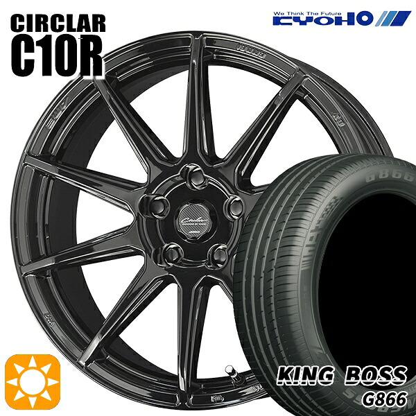 【取付対象】レガシィアウトバック 215/55R17 98W XL キングボス G866 KYOHO サーキュラー C10R グロスブラック 17インチ 7.0J 5H100 サマータイヤホイールセット ｜エムオートギャラリー