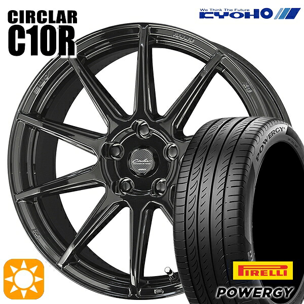 【取付対象】インプレッサXV フォレスター 225/55R17 101W XL ピレリ パワジー KYOHO サーキュラー C10R グロスブラック 17インチ 7.0J 5H100 サマータイヤホイールセット |エムオートギャラリー