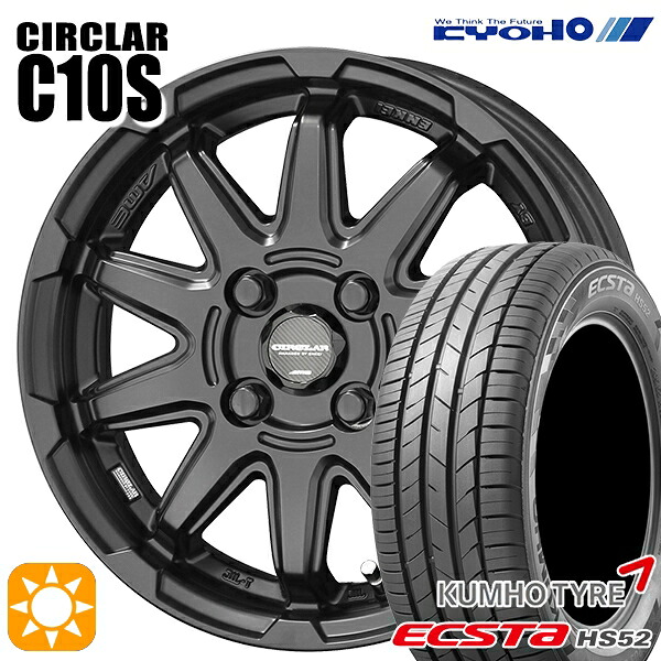 【取付対象】185/55R16 83V クムホ エクスタ HS52 KYOHO サーキュラー C10S マットブラック 16インチ 6.0J 4H100 サマータイヤホイールセット ｜エムオートギャラリー