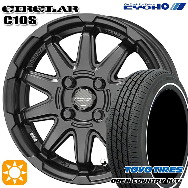 【取付対象】165/60R15 77H トーヨー オープンカントリー H/T2 WR KYOHO サーキュラー C10S マットブラック 15インチ 4.5J 4H100 オフロード サマータイヤホイールセット