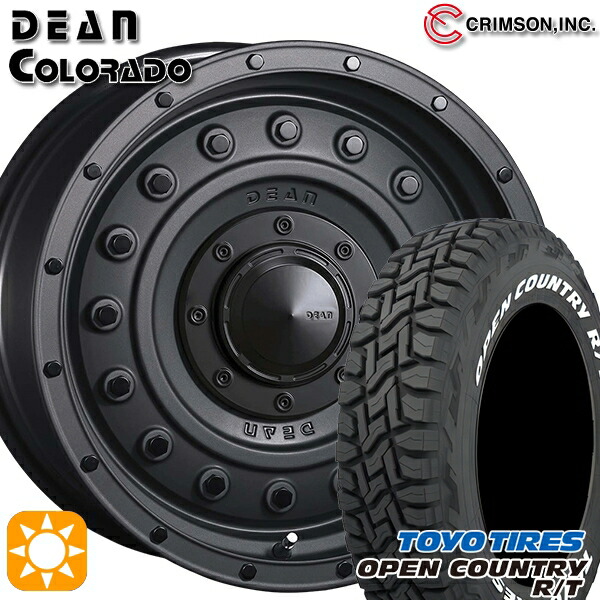 【取付対象】プラド 285/70R17 116/113Q トーヨー オープンカントリー R/T ホワイトレター クリムソン ディーン コロラド マットチャコールブラック 17インチ 8.0J 6H139.7 サマータイヤホイールセット