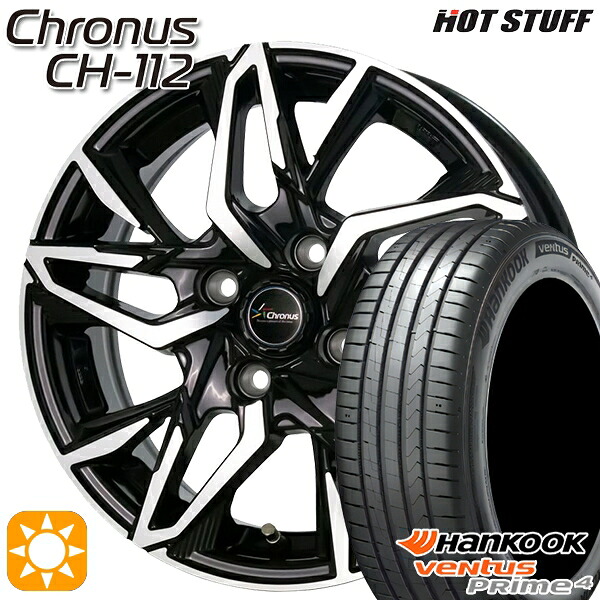【取付対象】195/55R16 87V ハンコック veNtus PRime4 K135 HotStuff ホットスタッフ クロノス CH-112 16インチ 6.0J 4H100 サマータイヤホイールセット
