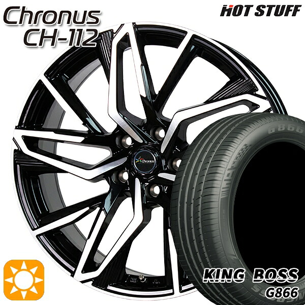【取付対象】215/50R18 96W XL キングボス G866 HotStuff ホットスタッフ クロノス CH-112 18インチ 7.0J 5H114.3 サマータイヤホイールセット
