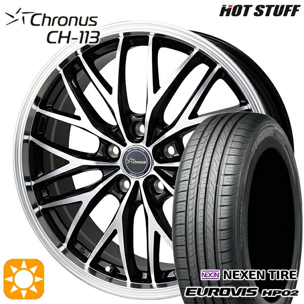 【取付対象】30/50プリウス 185/65R15 ネクセン ロードストーン ユーロビズ HP02 HotStuff ホットスタッフ クロノス CH113 15インチ 6.0J 5H100 サマータイヤホイールセット |エムオートギャラリー