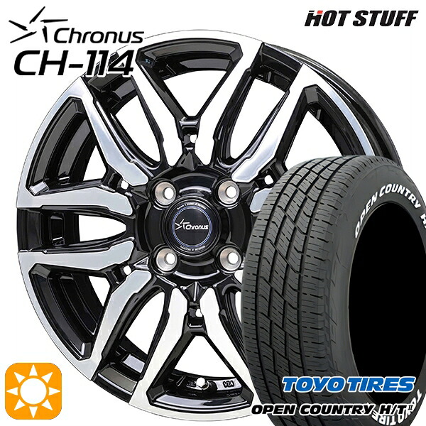 【取付対象】フィット アクア 185/60R15 84H トーヨー オープンカントリー H/T2 WL ホットスタッフ クロノス CH114 BK/P 15インチ 5.5J 4H100 サマータイヤホイールセット ｜エムオートギャラリー