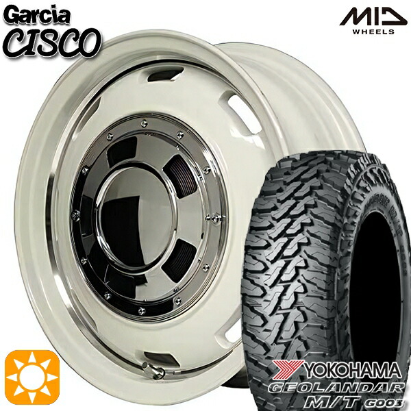 【取付対象】[5本セット]ジムニー 185/85R16 105/103N LT ヨコハマ ジオランダーM/T G003 MID ガルシアシスコ ホワイト 16インチ 5.5J 5H139.7 サマータイヤホイールセット ｜エムオートギャラリー