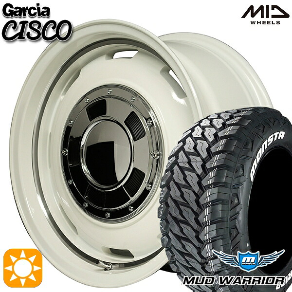【取付対象】プラド 265/65R17 120/117Q 10PR LT モンスタマッドウォーリアー MID ガルシアシスコ ホワイト 17インチ 8.0J 6H139.7 サマータイヤホイールセット