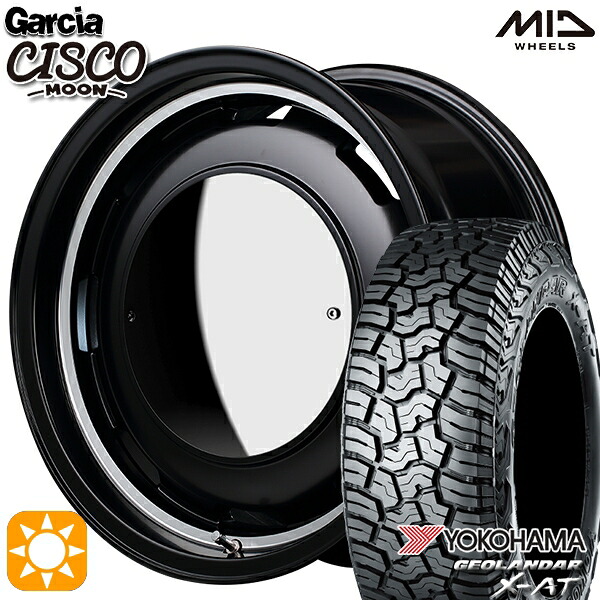 【取付対象】ジムニー LT215/70R16 100/97Q ヨコハマ ジオランダー X-AT G016 MID ガルシアシスコムーン セミグロスブラック 16インチ 5.5J 5H139.7 サマータイヤホイールセット