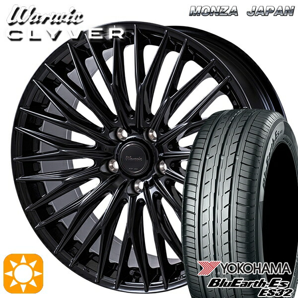 【取付対象】225/50R18 95V ヨコハマ ブルーアース ES32 MONZA ワーウィック クライヴァー GBK 18インチ 7.5J 5H114.3 サマータイヤホイールセット ｜エムオートギャラリー
