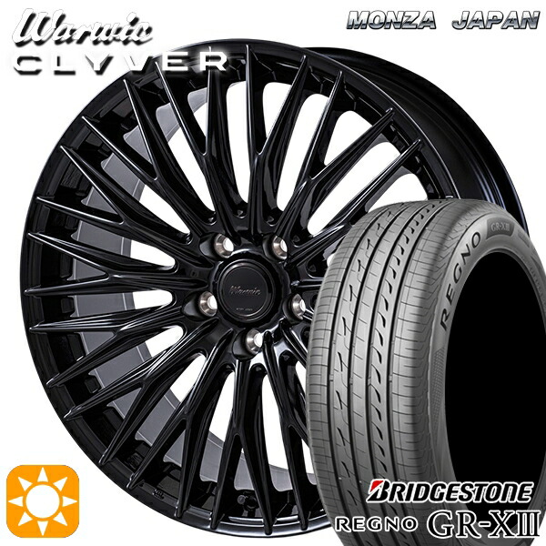 【取付対象】245/40R19 98W XL ブリヂストン レグノ GRX3 MONZA ワーウィック クライヴァー GBK 19インチ 8.0J 5H114.3 サマータイヤホイールセット