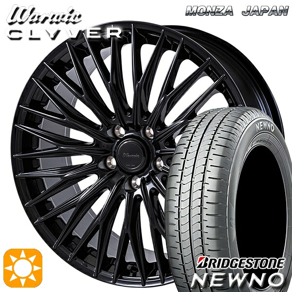 【取付対象】225/55R18 98V ブリヂストン ニューノ MONZA ワーウィック クライヴァー GBK 18インチ 7.5J 5H114.3 サマータイヤホイールセット