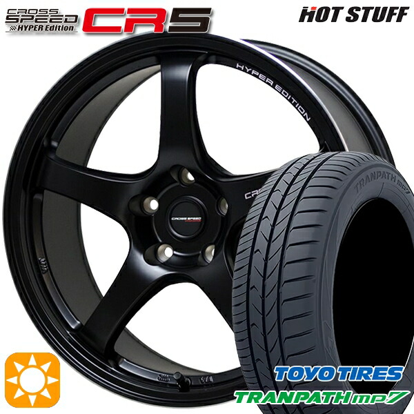 【取付対象】215/60R17 96H トーヨー トランパス mp7 HotStuff ホットスタッフ クロススピード CR5 セミグロスブラック 17インチ 7.5J 5H100 サマータイヤホイールセット ｜エムオートギャラリー