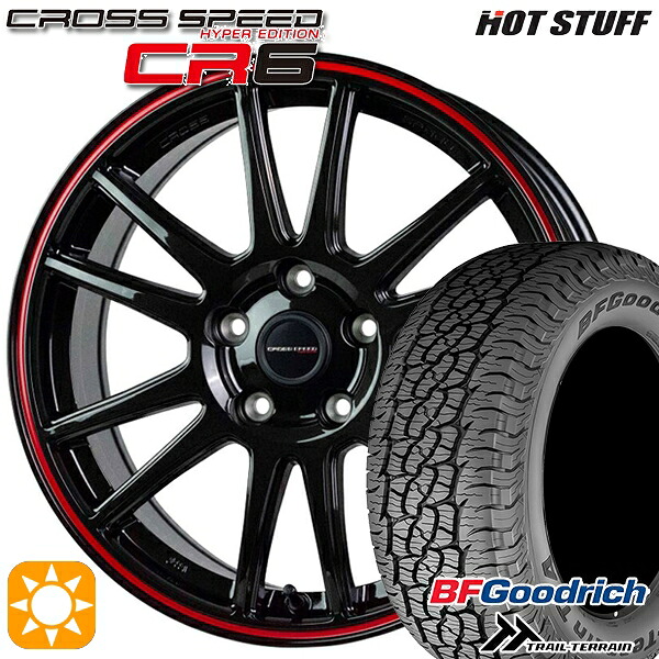 【取付対象】235/60R18 107H XL RBL BFグッドリッチ トレールテレーン HotStuff ホットスタッフ クロススピード CR6 グロスガンメタレッドライン 18インチ 7.5J 5H114.3 サマータイヤホイールセット