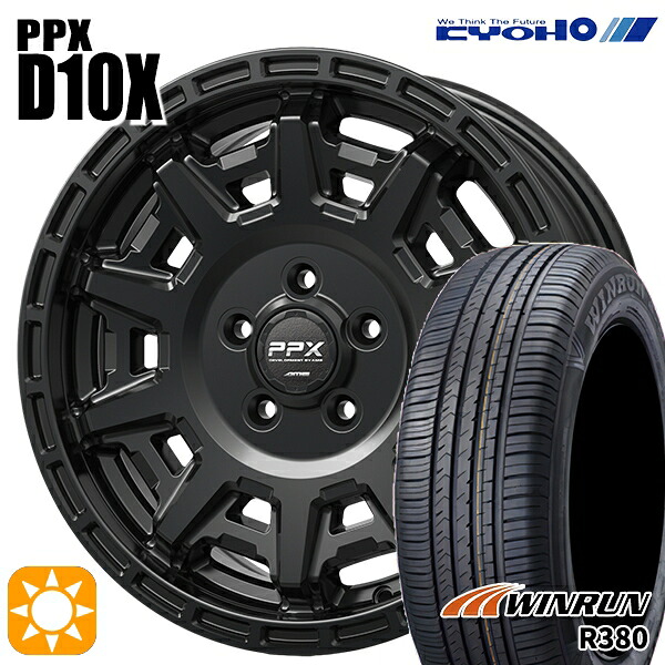 【取付対象】プリウス カローラ 195/65R15 91V ウィンラン R380 KYOHO PPX D10X マットダークガンメタ 15インチ 6.0J 5H100 サマータイヤホイールセット