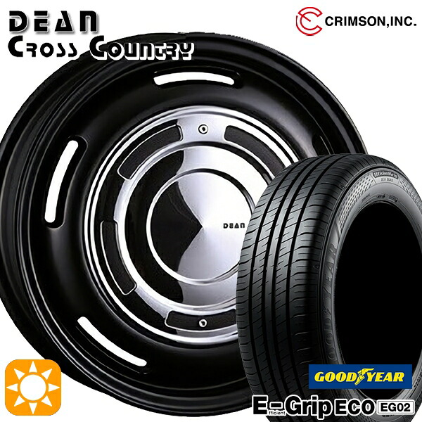 【取付対象】フィット アクア 185/60R15 84H グッドイヤー エフィシェントグリップ EG02 クリムソン ディーン クロスカントリー マットブラック 15インチ 6.0J 4H100 サマータイヤホイールセット |エムオートギャラリー