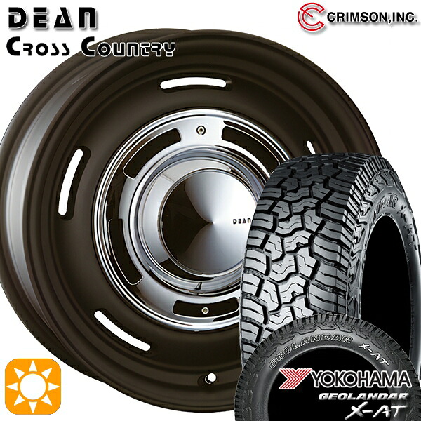 【取付対象】200系ハイエース 215/65R16 109/107Q ヨコハマ ジオランダー X-AT G016 OWL クリムソン ディーン クロスカントリー マットブラック 16インチ 7.0J 6H139.7 サマータイヤホイールセット 105,700円