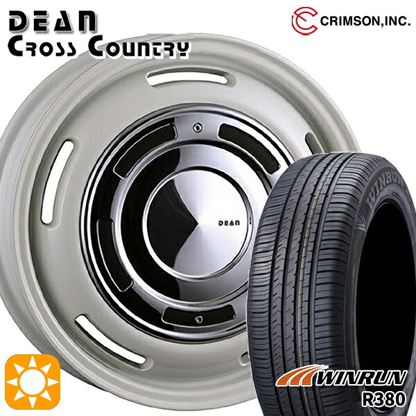 【取付対象】マツダ2 ノート 185/65R15 88H ウィンラン R380 クリムソン ディーン クロスカントリー ホワイト 15インチ 6.0J 4H100 サマータイヤホイールセット