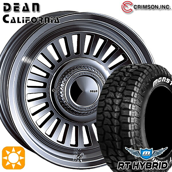 【取付対象】ジムニーJB23/64 185/85R16 105/103Q モンスタ RTハイブリッド ホワイトレター クリムソン ディーン カリフォルニア BG 16インチ 5.5J 5H139.7 +20 サマータイヤホイールセット |エムオートギャラリー