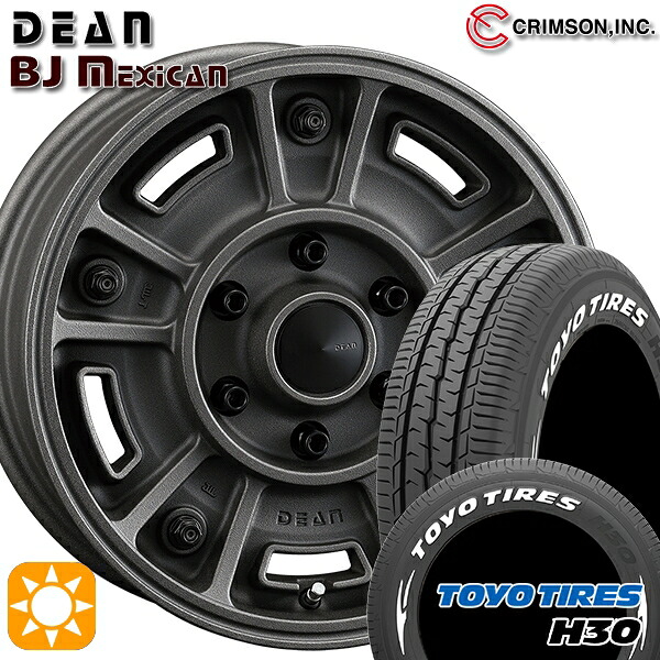 【取付対象】200系ハイエース 215/65R16 109/107R トーヨー H30 ホワイトレター クリムソン ディーン BJ メキシカン SCB 16インチ 6.5J 6H139.7 サマータイヤホイールセット