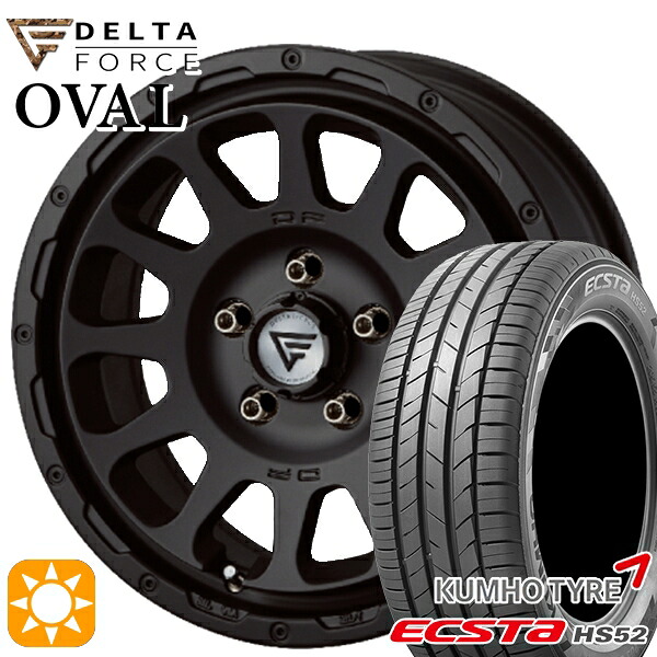 【取付対象】C-HR カローラクロス 215/60R17 100V XL クムホ エクスタ HS52 デルタフォース オーバル マットブラック 17インチ 7.0J 5H114.3 サマータイヤホイールセット