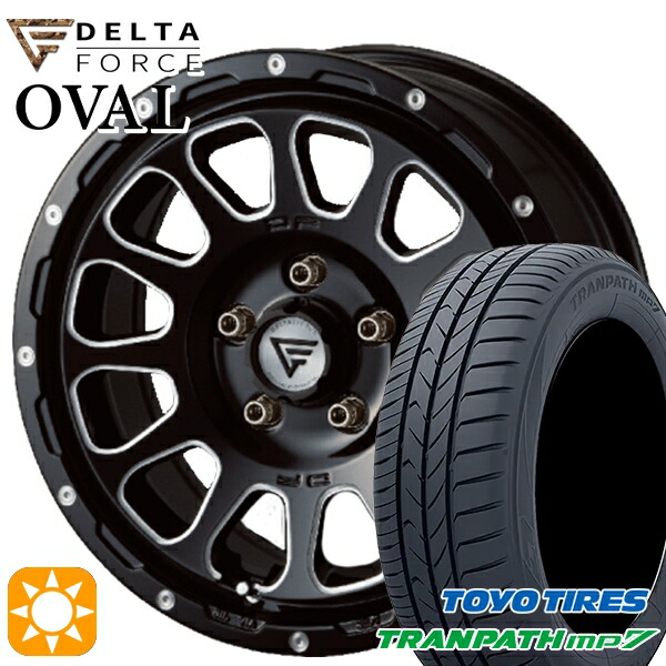 【取付対象】215/60R16 95H トーヨー トランパス mp7 デルタフォース オーバル ブラックマシニング 16インチ 7.0J 5H114.3 サマータイヤホイールセット