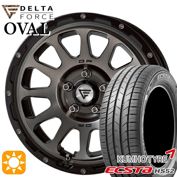 【取付対象】C-HR カローラクロス 215/60R17 100V XL クムホ エクスタ HS52 デルタフォース オーバル マットスモークポリッシュ 17インチ 7.0J 5H114.3 サマータイヤホイールセット |エムオートギャラリー