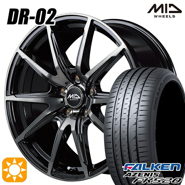 【取付対象】アルファード ヴェルファイア 235/50R18 102W XL ファルケン アゼニス FK520 MID シュナイダー DR02 ブラックポリッシュ+ブラッククリア 18インチ 8.0J 5H114.3 サマータイヤホイールセット |エムオートギャラリー