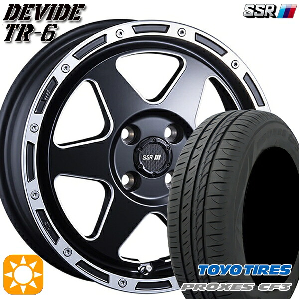 【取付対象】アクア ヤリス 195/50R16 88V XL トーヨー プロクセス CF3 SSR ディバイド TR6 フラットブラックポリッシュ 16インチ 6.5J 4H100 サマータイヤホイールセット |エムオートギャラリー