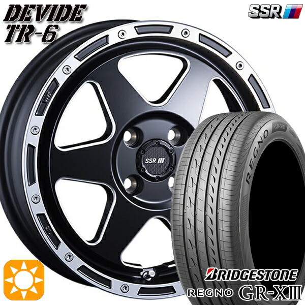 【取付対象】アクア ヤリス 195/50R16 84V ブリヂストン レグノ GR-X3 SSR ディバイド TR6 フラットブラックポリッシュ 16インチ 6.5J 4H100 サマータイヤホイールセット